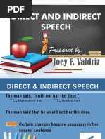 Directct and Indirect Speech