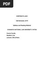 Corporate Law-I - Odd - 2019 - Course Module PDF