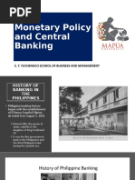 Monetary Policy and Central Banking History of Philippine Banking