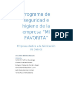 Programa de Seguridad e Higiene en Mi Favorita