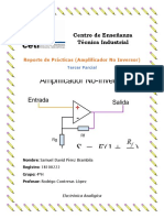 Reporte de Prácticas Amplificador No Inversor-Samuel Pérez 4ºH