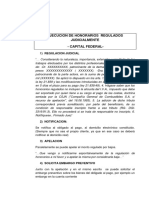 Ejecucion de Honorarios Regulados Judicialmente