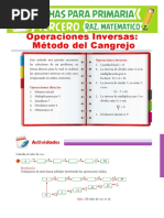 Operaciones Inversas o Método Del Cangrejo para 3ero de Primaria