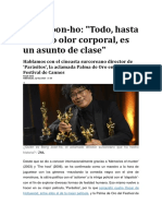 Entrevista A Bong Joon Ho.