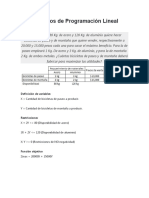 Ejercicios de Programación Lineal