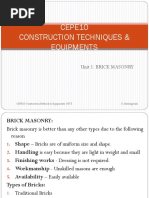 CEPE10 - Unit 1 - Brick Masonry PDF