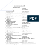 MCQ Financial Management B Com Sem 5 PDF