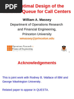 Massey and Wallace (2002) - An Optimal Design of The MMCK Queue For Call Centers