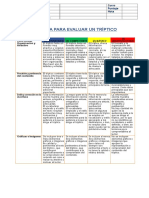 Rubrica para Evaluar Triptico