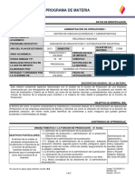 Administración de Operaciones I