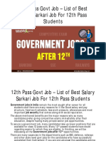 Govt. Jobs After 12th