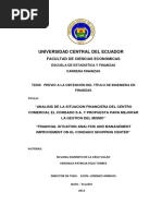 Análisis de La Situación Financiera de Un Centro Comercial