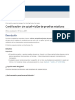 Certificación de Subdivisión de Predios Rústicos