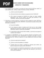 Ejercicios Sobre Punto de Equilibrio