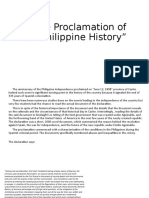 The Proclamation of The Philippine History