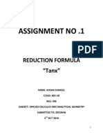 Assignment No .1: Reduction Formula "Tanx"