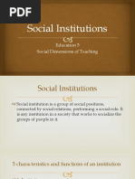 Social Institutions