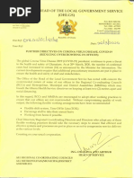 Letter - Further Directives On COVID-19