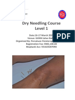 Malaysia Dry Needling Course Flyer 2020. Johor.