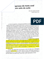 O Ingresso Do Texto Oral em Sala de Aula