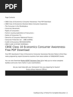 Economics-Consumer Awareness Class 10 Notes Ofsocial Science