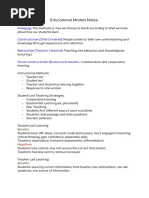 Educational Models Notes