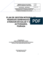 Plan de Gestión Integral de Residuos Generados en La Atención en Salud y Otras Actividades