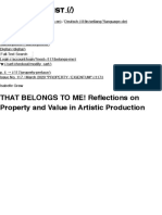 THAT BELONGS TO ME! Reflections On Property and Value in Artistic Production (Isabelle Graw)