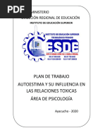 Plan de Trabajo TALLER DE AUTOESTIMA 2020