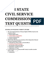 Ekiti State Civil Service Commission Test Questions PDF