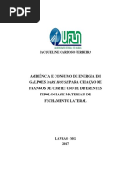 DISSERTAÇÃO - Ambiência e Consumo de Energia em Galpões Dark House para Criação de Frangos de Corte - Uso de Diferentes Tipologias e Materiais de Fechamento Lateral