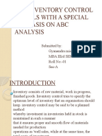 The Inventory Control Models With A Special Emphasis On Abc Analysis