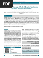 Bucolingual Dimension of Teeth