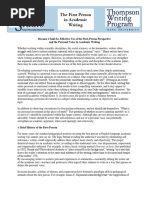 Because 'I' Said So. Effective Use of The First-Person Perspectiva and The Personal Voice in Academic Writing PDF