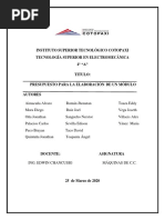 Presupuesto para La Elaboracion de Un Modulo