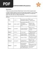 Guia de Trabajo (Question Words, Object Pronouns and Possessive Pronouns)