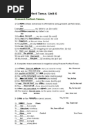 Present Perfect Tense. Unit 6