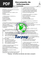 LENGUAJE - SEMESTRAL AULA B - INFORMACIÓN - ADVERBIOS - TARPUY - SETIEMBRE - 2019 Sin Claves