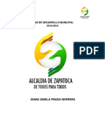 Plan Desarrollo Definitivo 2016 2019 Zapatoca PDF