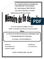 Le Rôle de La Gestion Des Ressources Humaines Dans Le Fonctionnement de L'entreprise