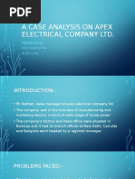 A Case Analysis On Apex Electrical Company LTD