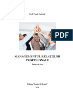 Managementul Relatiilor Profesionale - Suport de Curs - Panait Gabriela PDF