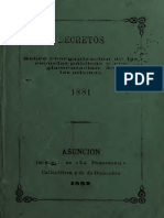 1881 - Reglamento - Reorganización - Escuelas Públicas - Paraguay - Educación