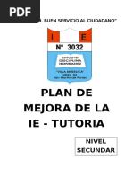 Modelo de Plan de Mejora Secundaria - Tutoria