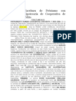 Formato Escritura de Prestamo Con Garantia Hipotecaria de Cooperativa de Ahorro y Credito