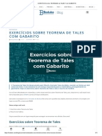 EXERCÍCIOS Sobre TEOREMAS de TALES Com GABARITO PDF