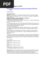 Saturday, August 14, 2010: Infosys Latest Placement Paper Sample Solved Questions APTITUDE Test