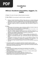 Draft Constitution of Millrace Residents Association