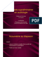 Les Tests Supraliminaires en Audiométrie - (12.2010 - )