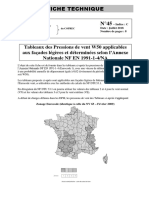 Fiche Technique 45 Tableaux Pressions Vent w50 Applicables Facades Legeres 157 PDF